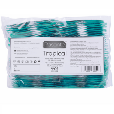 Preservativi Pasante Tropical 144 x – Gusti Esotici Mango, Ananas, Cocco